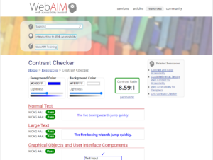 Webaim Color Contrast Checker