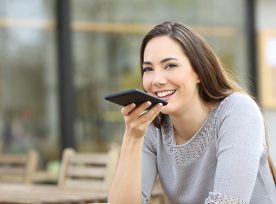 Woman Talking to a Phone