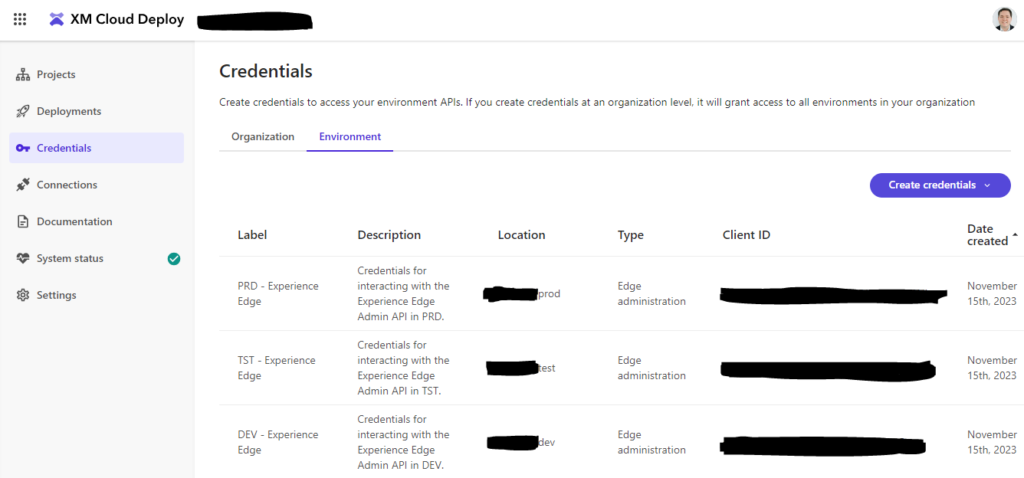 XM Cloud Deploy - Environment Credentials