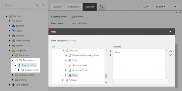 Custom profile template inheritance