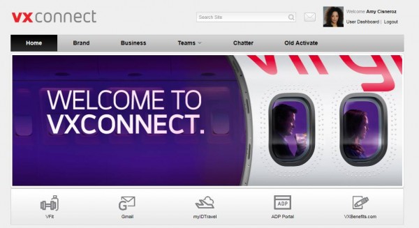 Virgin Airlines Intranet Homepage