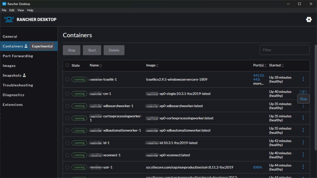 Rancher desktop ui