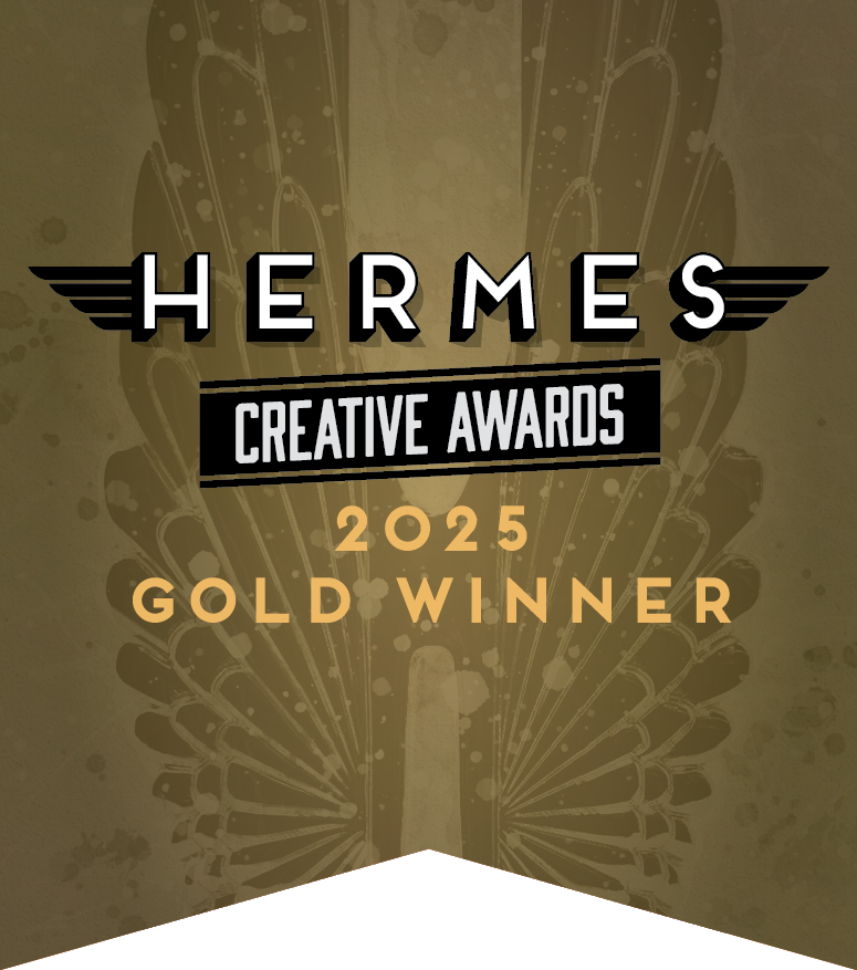 2025 Gold Hermes Creative Awards logo Bug