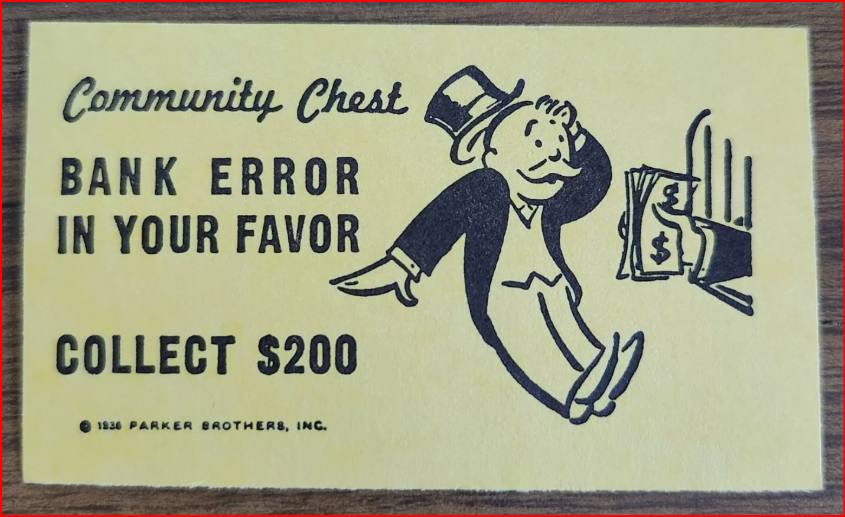 Bank Error Card