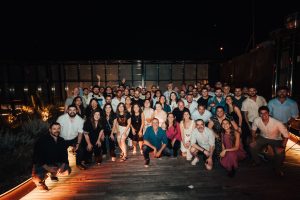 Group of Perficient colleagues at a holiday party