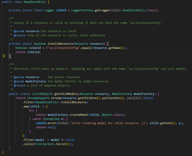 Custom HeadlessUtils Method