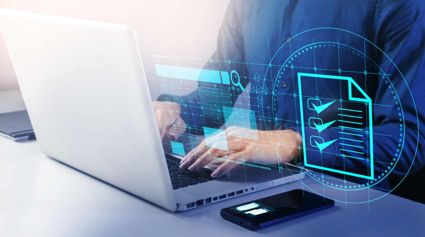 Businessmen Verify The Accuracy Of Paperwork, Business Reviews Are Essential, Search For Information And Business News.