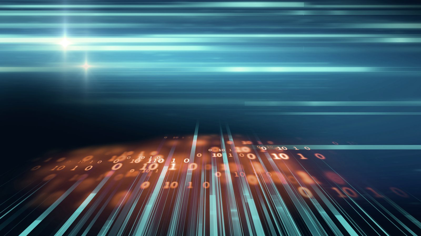 Speed Lines Of Light And Stripes Over Technology Background