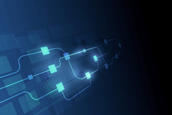 Abstract Circuit Networking Blockchain Concept Background