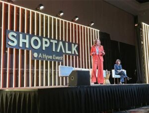 Liza Lefkowski, Chief Merchant, Vp Of Stores, Wayfair, On Stage Talking At Shoptalk