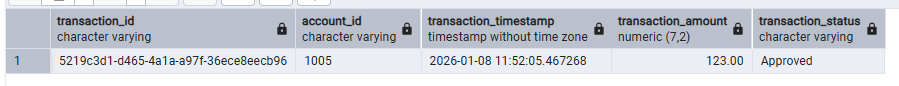 Add Transaction Postgres Table